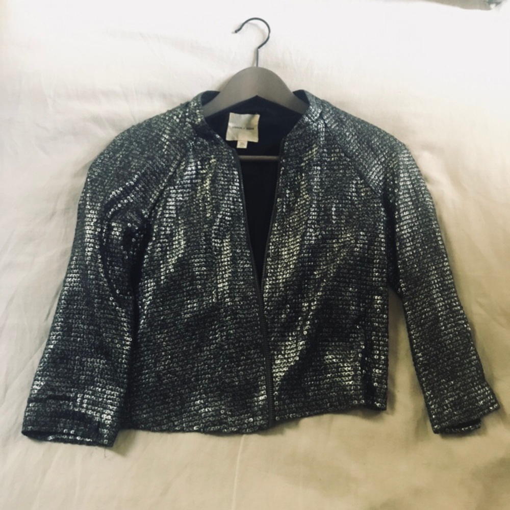 Silence and noise cropped sequined jacket